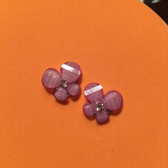 Purple butterfly earrings New - Picture 1 of 2
